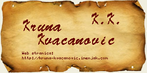 Kruna Kvačanović vizit kartica